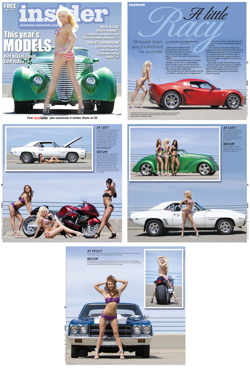 Cars and swimsuits
